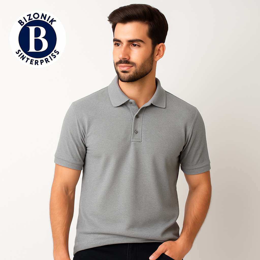 Bizonik Classic MEN Polo T-shirt  PACK OF 1 Unisex Grey Formal/ Casual/ Sportswear