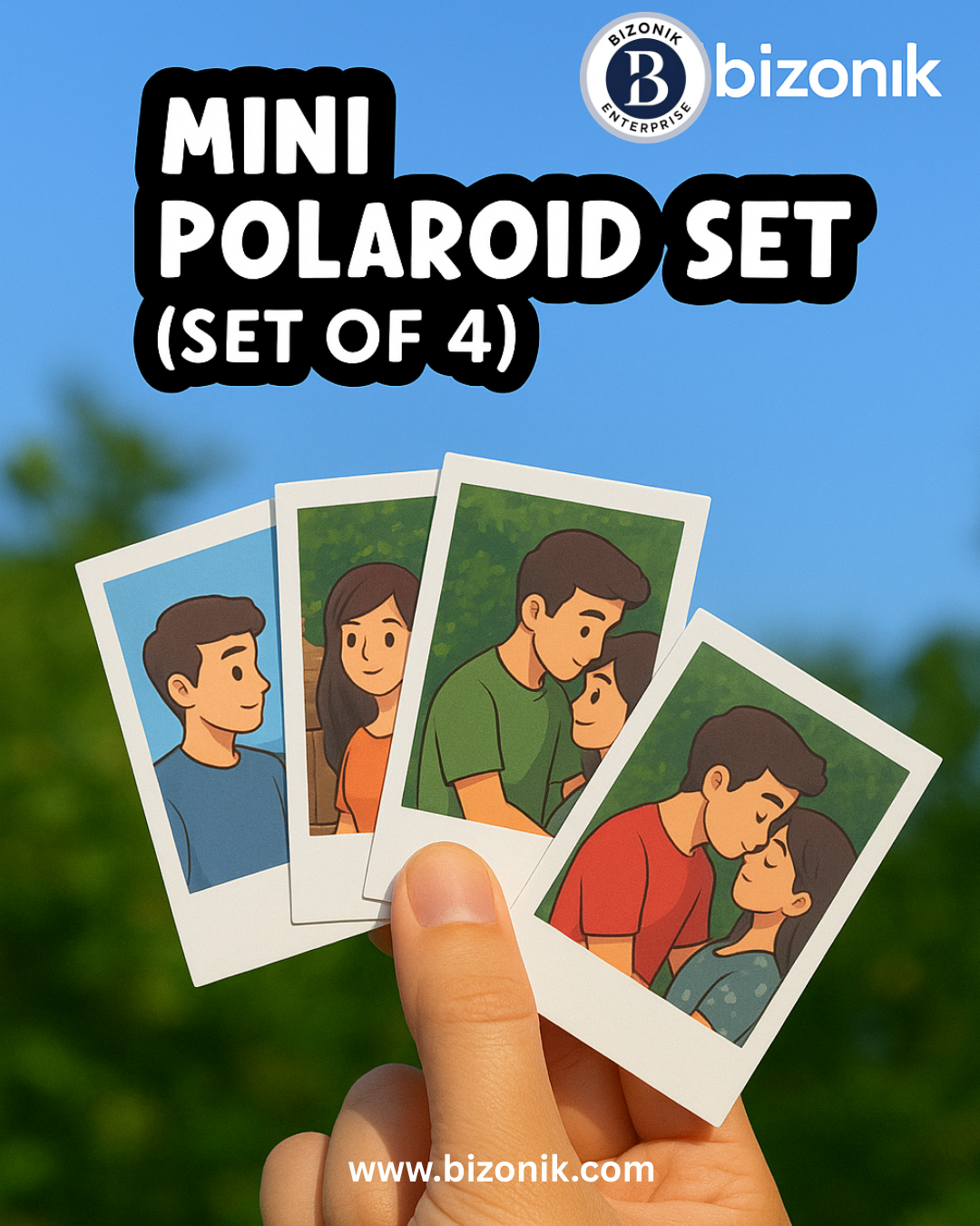 Bizonik Premium Mini Polaroid Set (Pack of 4)