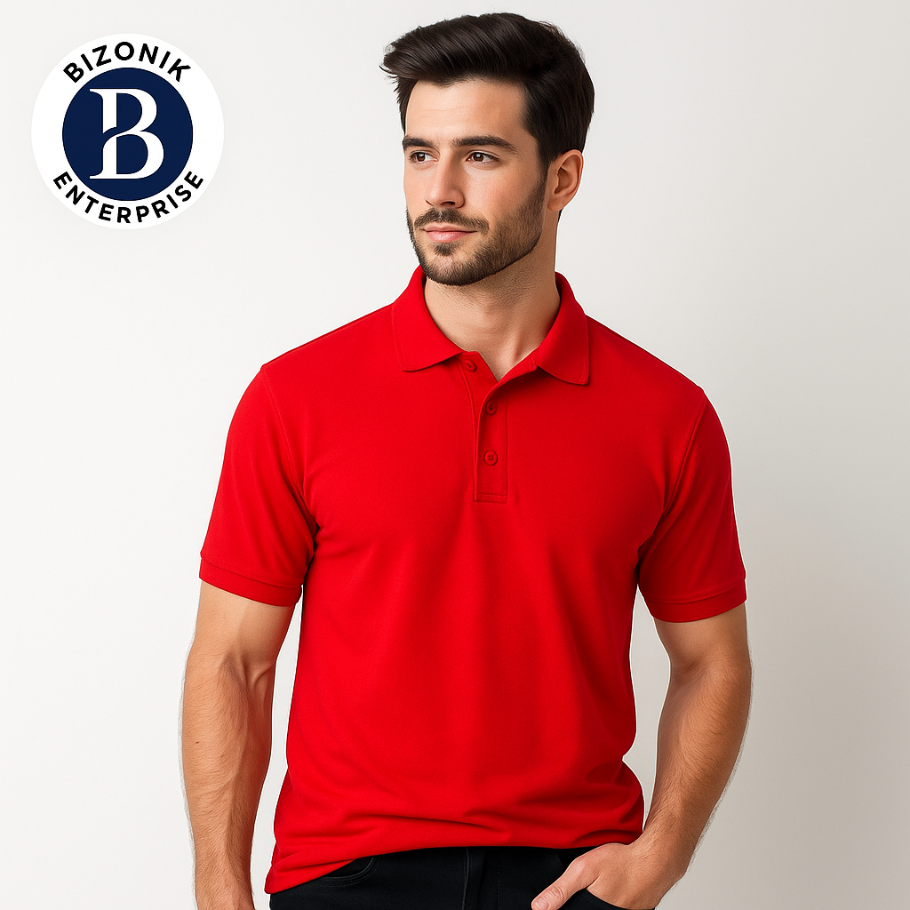 Bizonik Classic MEN Polo T-shirt  PACK OF 1 Unisex Red Formal/ Casual/ Sportswear